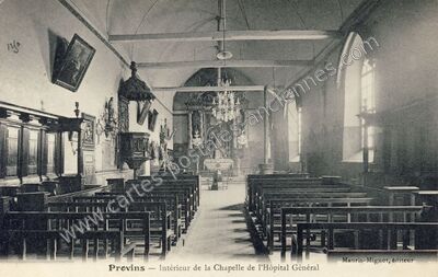 Carte postale ancienne Intérieur de la Chapelle de l'Hôpital Général — Provins (Seine-et-Marne)