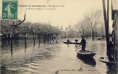 Carte postale ancienne Inondation de Saint-Mammès — Saint-Mammès (Seine-et-Marne)
