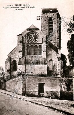 Carte postale ancienne L'Église (Monument classé XIIIe siècle) / La Rosace — Servon (Seine-et-Marne)