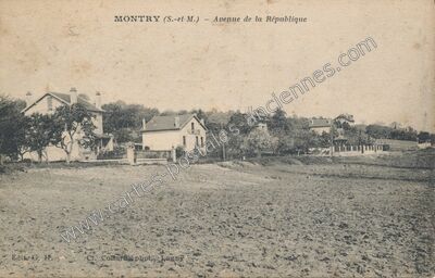 Carte postale ancienne Avenue de la République — Montry (Seine-et-Marne)