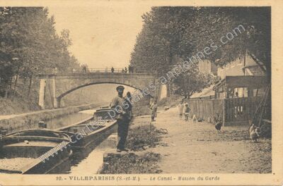 Carte postale ancienne Le Canal - Maison du Garde — Villeparisis (Seine-et-Marne)