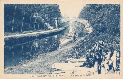 Carte postale ancienne Le Canal et le Pont — Villeparisis (Seine-et-Marne)