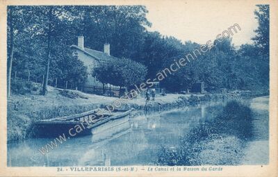 Carte postale ancienne Le Canal et la Maison du Garde — Villeparisis (Seine-et-Marne)