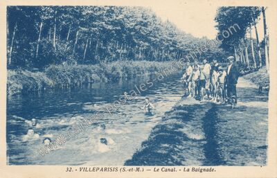Carte postale ancienne Le Canal. - La Baignade — Villeparisis (Seine-et-Marne)