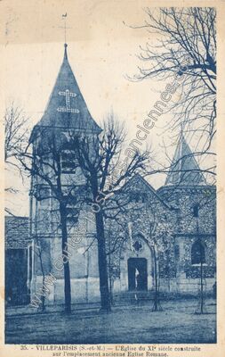 Carte postale ancienne L'Eglise du XIe siècle construite sur l'emplacement ancienne Eglise Romane — Villeparisis (Seine-et-Marne)