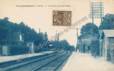 Carte postale ancienne La Gare prise du Quai — Villeparisis (Seine-et-Marne)