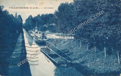 Carte postale ancienne Le Canal — Villeparisis (Seine-et-Marne)