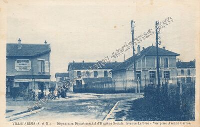 Carte postale ancienne Dispensaire Départemental d'Hygiène Sociale, Avenue Lefèvre - Vue prise Avenue Garros — Villeparisis (Seine-et-Marne)