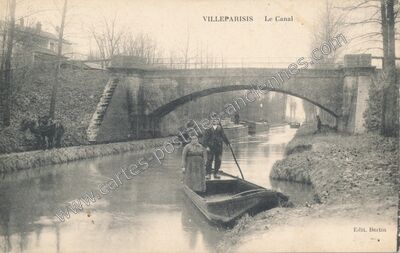 Carte postale ancienne Le Canal — Villeparisis (Seine-et-Marne)