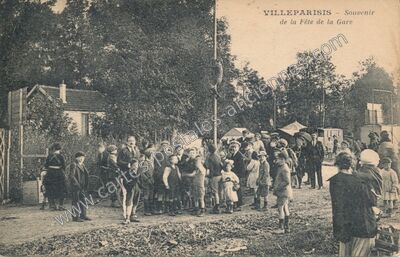 Carte postale ancienne Souvenir de la Fête de la Gare — Villeparisis (Seine-et-Marne)