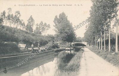 Carte postale ancienne Le Pont de Mitry sur le Canal — Villeparisis (Seine-et-Marne)