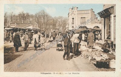 Carte postale ancienne Le Marché — Villeparisis (Seine-et-Marne)