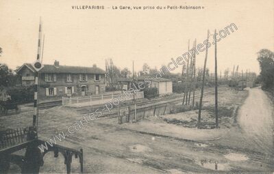 Carte postale ancienne La Gare, vue prise du « Petit-Robinson — Villeparisis (Seine-et-Marne)