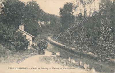 Carte postale ancienne Canal de l'Ourcq — Maison du Garde-Pêche — Villeparisis (Seine-et-Marne)