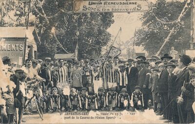 Carte postale ancienne UNION RENEUSSIENNE. GRANDE FETE Soyez les bienvenus — Villeparisis (Seine-et-Marne)