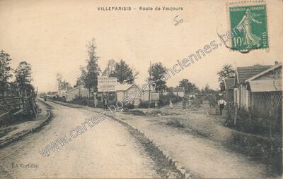 Carte postale ancienne Route de Vaujours — Villeparisis (Seine-et-Marne)