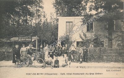 Carte postale ancienne Café. Hôtel-Restaurant «Au Gros Chêne — Villeparisis (Seine-et-Marne)