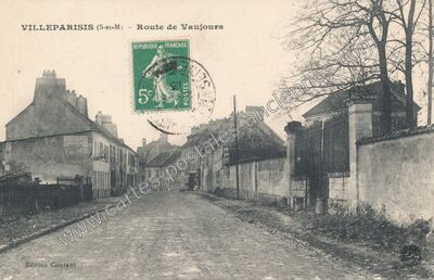 Carte postale ancienne Route de Vaujours — Villeparisis (Seine-et-Marne)