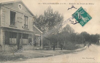 Carte postale ancienne Entrée du Pont de Mitry — Villeparisis (Seine-et-Marne)