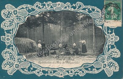 Carte postale ancienne Pont de Mitry, Exploitation de Bois — Villeparisis (Seine-et-Marne)