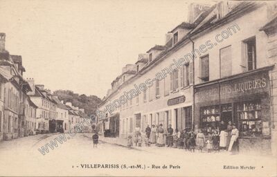 Carte postale ancienne Rue de Paris — Villeparisis (Seine-et-Marne)