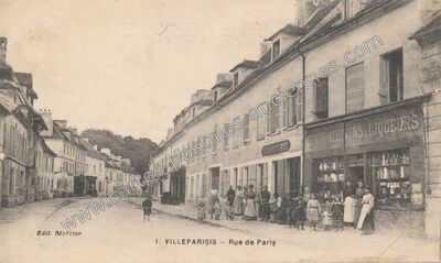 Carte postale ancienne Rue de Paris — Villeparisis (Seine-et-Marne)