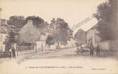 Carte postale ancienne Entrée de Villeparisis - Rue de Meaux — Villeparisis (Seine-et-Marne)