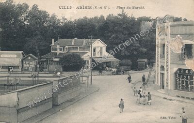 Carte postale ancienne Place du Marché — Villeparisis (Seine-et-Marne)