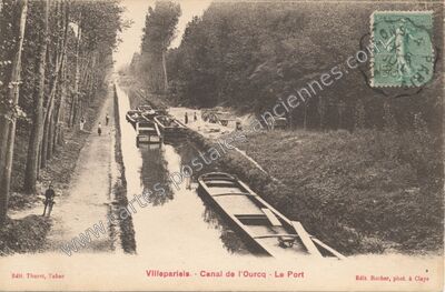 Carte postale ancienne Canal de l'Ourcq - Le Port — Villeparisis (Seine-et-Marne)