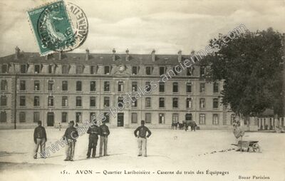 Carte postale ancienne Quartier Lariboisière - Caserne du train des Équipages — Avon (Seine-et-Marne)