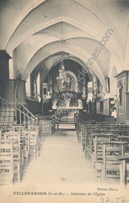 Carte postale ancienne Intérieur de l'Église — Villeparisis (Seine-et-Marne)