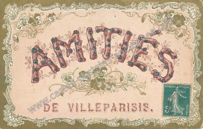 Carte postale ancienne Amitiés — Villeparisis (Seine-et-Marne)
