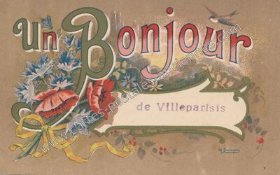 Carte postale ancienne Un Bonjour — Villeparisis (Seine-et-Marne)