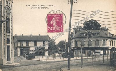 Carte postale ancienne Place du Marché — Villeparisis (Seine-et-Marne)