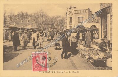Carte postale ancienne Le Marché — Villeparisis (Seine-et-Marne)