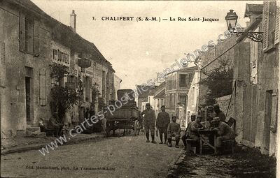 Carte postale ancienne La Rue Saint-Jacques — Chalifert (Seine-et-Marne)