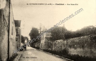 Carte postale ancienne Rue Saint-Eloi — Chalifert (Seine-et-Marne)