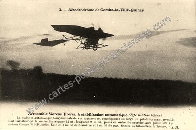 Carte postale ancienne Aérodrome — Combs-la-Ville (Seine-et-Marne)