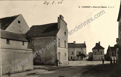 Carte postale ancienne Place de l'Église — Courtry (Seine-et-Marne)