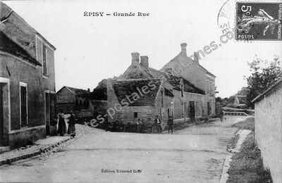 Carte postale ancienne Grande Rue — Épisy (Seine-et-Marne)