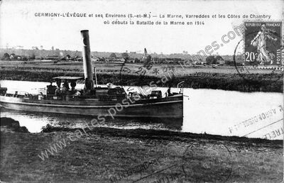 Carte postale ancienne La Marne, Varreddes et les Côtes de Chambry où débuta la Bataille de la Marne en 1914 — Germigny-l'Évêque (Seine-et-Marne)