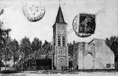 Carte postale ancienne Beffroi communal — Grisy-Suisnes (Seine-et-Marne)