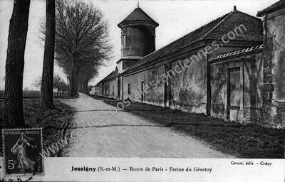 Carte postale ancienne Route de Paris - Ferme du Génitoy — Jossigny (Seine-et-Marne)