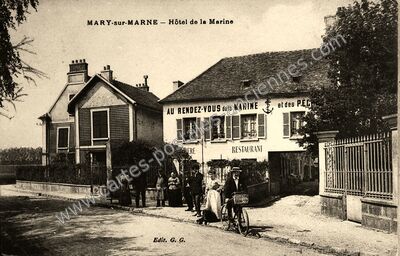 Carte postale ancienne Hôtel de la Marine — Mary-sur-Marne (Seine-et-Marne)