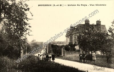 Carte postale ancienne Entrée du Pays - Vue Générale — Meigneux (Seine-et-Marne)