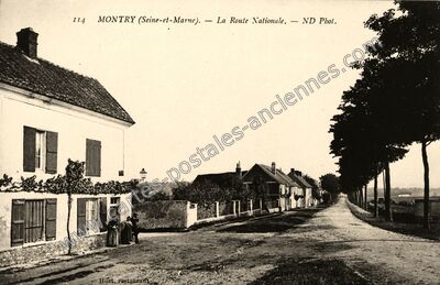 Carte postale ancienne La Route Nationale — Montry (Seine-et-Marne)