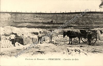 Carte postale ancienne Carrière de Grès — Ormesson (Seine-et-Marne)