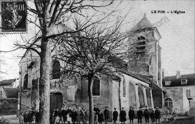Carte postale ancienne L'Eglise — Le Pin (Seine-et-Marne)