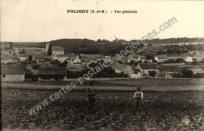 Carte postale ancienne Vue générale — Poligny (Seine-et-Marne)
