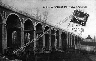 Carte postale ancienne Viaduc de Pommeuse — Pommeuse (Seine-et-Marne)
